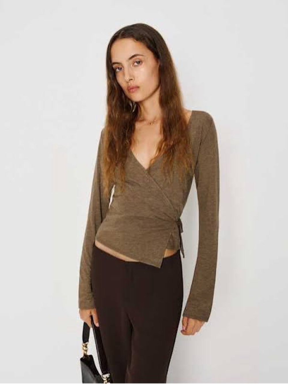 NWT Reformation Perrin Wrap Top in Mixed Nuts